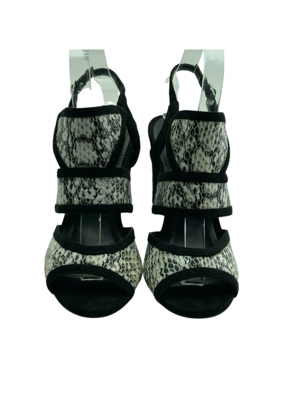 IMPO Shoes Sz 7M Black/White Reptile Print Sandals - Picture 7 of 7